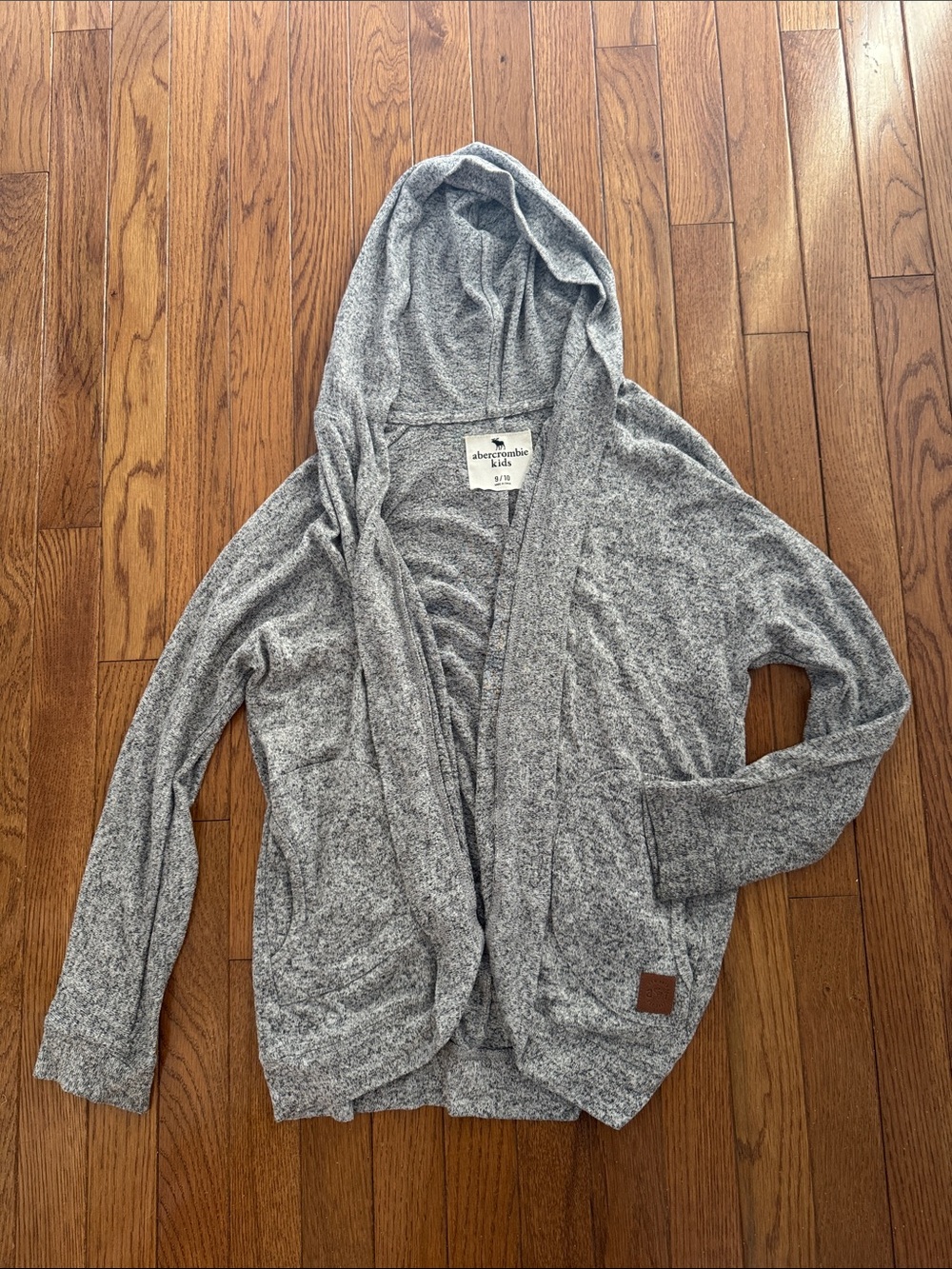 Abercrombie & Fitch Gray Hooded Open Cardigan Sweater